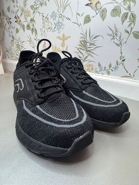 Men's Fitville Rebound Core StrideCore Black Fabric & Suede Running Shoes